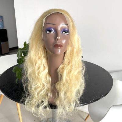 China Glueless 150% Density Brazilian Silky Straight 13x6 Inch Long Straight Body Wave 12-28 Curly With 613 Human Hair Baby Blonde Lace Front Wig for sale