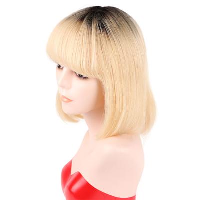 China LIDEMEI Inch Silky Straight Hair Action Machine Made Blonde Black Bob Short Wig Black Women Friday Hair Wigs 8-14 1b/613 for sale