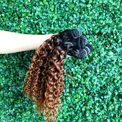 China Jerry's Curly 10A Brazilian Curly Colored Curly Bundles 100% Virgin Jerry Curly Human Hair Bundles Remy Wet And Wavy Hair Weave Bundles for sale