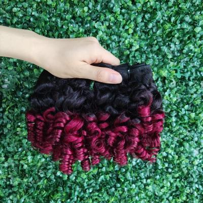 China Fumi Curls Double Egg Drawn Ombre Color 1b/99j Burgundy Fumi Curl Peruvian Virgin Cuticle Curly Aligned Hair Weave Bundles for sale