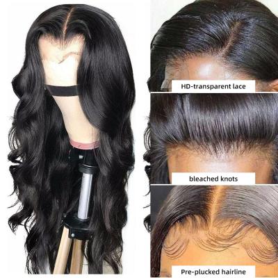 China Cheap Wholesale Human Virgin Brazilian Lace Wigs Hair Wavy Front Closure Body Wave Full Cuticle Aligned Lace Closure Hair Wig for sale