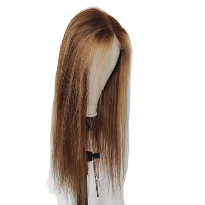 China Straight 4/27 Colored Highlight Hair Wigs Lace Front Human Wigs 150% Brazilian Straight Hair HD Lace Front Wig for sale