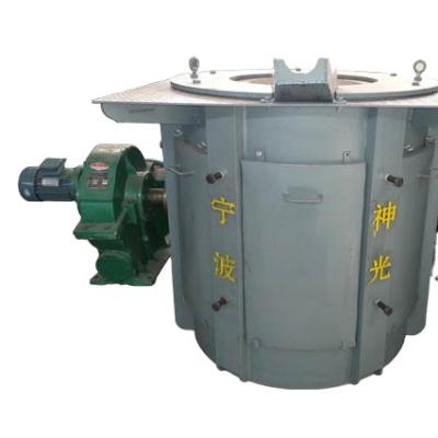 China Factory 2000KG 2T KGPS Induction Reducer Steel Case Medium Frequency Furnace For Iron Casting Copper Aluminum Steel for sale