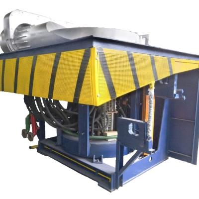 China Factory 3000KG 3T IGBT Medium Frequency Induction Steel Case Hydraulic Furnace For Iron Melting Copper Aluminum Steel for sale