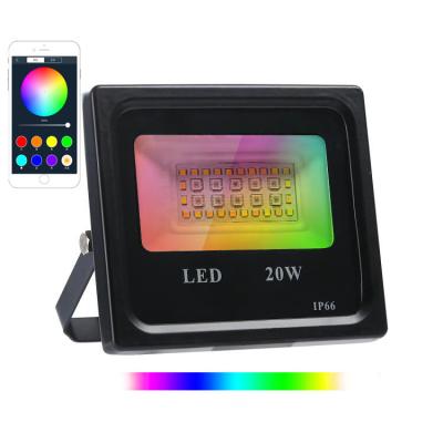 China Garden VCAN Waterproof Remote Control Garden Color Changing Smart 20W RGB LED Outdoor Housing Flood Lights for sale