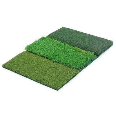 China Lightweight Durable Foldable 3-in-1 Golf Turf Grass Mat Tight Lie Rough And Fairway For Golf Mat Hitting Swing for sale