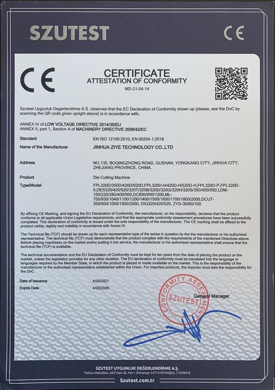 CE - Jinhua Ziye Technology Co., Ltd.