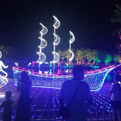 China Commercial Use Outdoor Large LED Christmas Boat Lights For Commercial Lawn Lights Show for sale