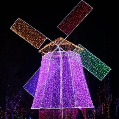 China Commercial Outdoor Three Dimensional Christmas Windmill Decorative LED Lights For Commercial Lawn Holiday Lights Display for sale