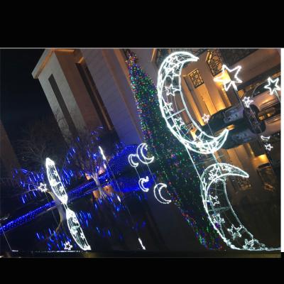 China 3D Copper Wire Pattern Light Ramadam Moon Shape Light For Wedding Party Decoration Led Outdoor Shopping Mall for sale