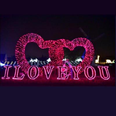 China Customized Outdoor Waterproof Large Heart Arch Letter Shape Letter Pattern Light Christmas Light Holiday Celebrate Light For Sale for sale