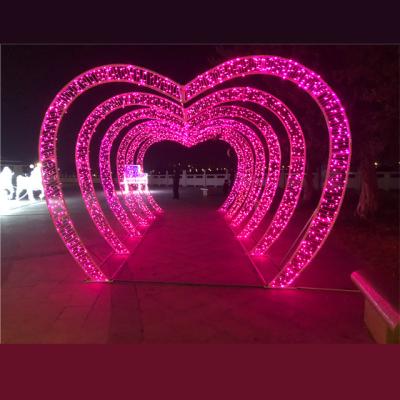 China Copper Wiring 3D LED Lamps Energy Saving Outdoor Wedding Love Shape Decorative Light Theme Lights Ramadan Street Light For Sale for sale