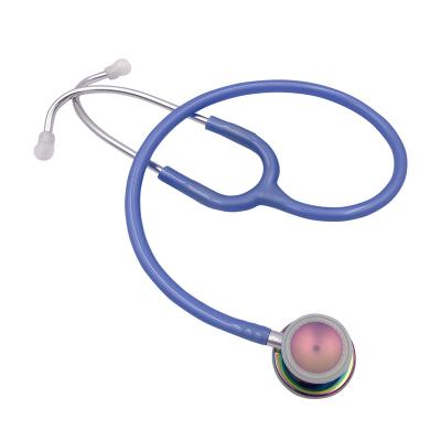 China Best Selling HONSUN HS-30J Wellhead Dual Rainbow Medical Stethoscope Metal Best Premium Rose Gold Pink Precordial Id Tag for sale