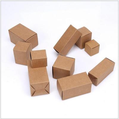 China Custom Natural Recycled Materials Brown Kraft Paper Small Packaging Box For Gift Cosmetics for sale