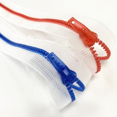 China Other New Product 5# Plastic Mesh Open End Zipper Transparent Resin Zipper For Jackets for sale