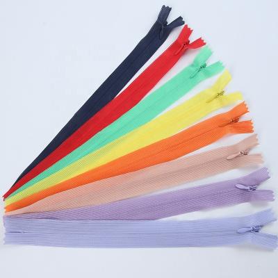 China Wholesale Colorful K1 Zipper Invisible For Women Dress Up Custom Invisible Fabric Tape 3# Zippers Nylon Invisible Zipper for sale