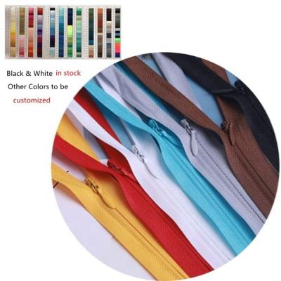 China S4 Wholesale Colored Stitching Invisible Zipper End Cloth Tape Invisible Zipper #3 For Zipper Bag Hoodie Pocket Dress for sale