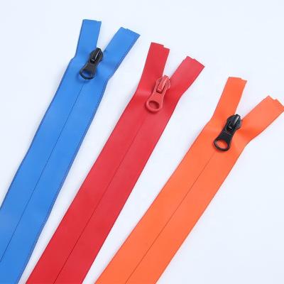 China Reverse 5# Open End Waterproof PU High Quality Nylon Matte Color Matching Film Waterproof Zipper For Water Sports for sale