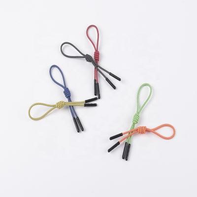 China T049# Reflective Custom Eco-friendly Nickel Free Stretch Rope Zipper Pulls Rope Zipper Rope Knot Puller For Outdoor for sale