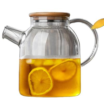 China Sustainable Hot Silling Transparent Handdlown High Borosilicate Glass Teapot for sale