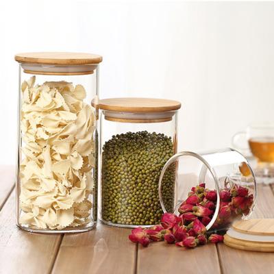 China High Viable Snack Borosilicate Storage Tank Kitchen Storage Jar Household Glass Sealed Transparent Tea Jar for sale