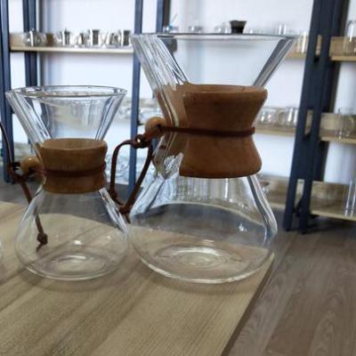 China 400ml 600ml Eco - Friendly Hand Ground Coffee Sharing Pots Borosilicate Glass High Temperature Insulation for sale