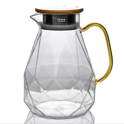 China 2020 New Design Glass Lighthouse Glass Pitcher Cold Water Heat Resistant Glass Kettle for sale