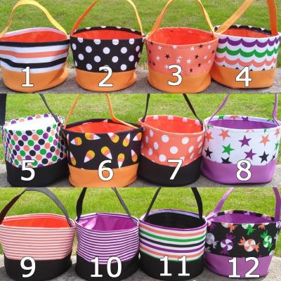 China Festival Decoration Factory Supplier Kids Halloween Candy Bucket Trick or Treat Basket Pumpkin Halloween Decorations Canvas Tote Bag for sale