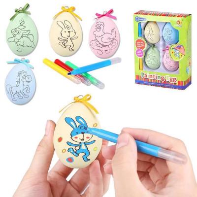 China Hot Selling ABS Plastic Christmas Decorations DIY Painting Eggs Set Children Drawing Toys for sale