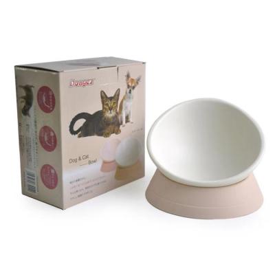 China 360 Degree Sustainable Even Japanese Newest Popular Dog Non-slip Cat Bowl Convenient Tilting Elevated Pet Bowls for sale