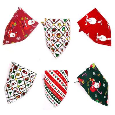 China Viable Hot Selling Personalized Amazon Santa Claus Cotton Custom Christmas Dog Bandana for sale