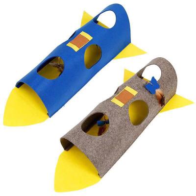 China Amazon Viable Best Selling Newest Nordic Style Felt Pet Tunnel Toy Rocket Cat Bed House Nest Shape for sale