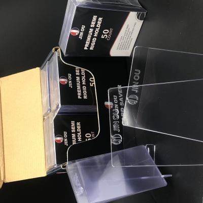 China JO-KY-03 Popular PVC Card Chip Semi Rigid Plastic Card Sleeves PVC Card Chip Toploader for sale