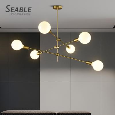 China Contemporary Nordic style home restaurant wholesale price lamp milk gold chandelier modern glass pendant light for sale