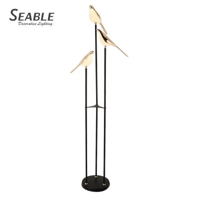 China Easy To Install Reasonable Price Unique Bird Shape Dimmable Iron Floor Lamp Indoor Lighting Villa Remote Control Acrylic Led Dining Room for sale