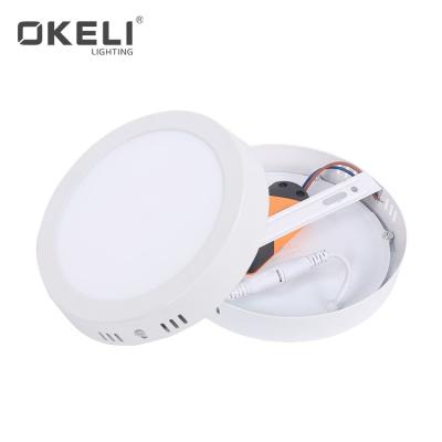 China High efficiency OKELI new product office ip20 indoor smd aluminum die-casting 6w 12w 18w 24w led panel light for sale