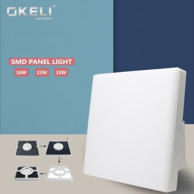 China OKELI Factory Price Square 16w 22w 32w Modern Commercial Frameless Outdoor Mounted Slim Led Panel Light for sale