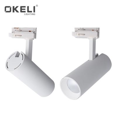 China High efficiency OKELI office energy saving home indoor aluminum white cob 10w 16w 24w 32w led track light for sale