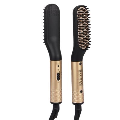 China Outdoor Professional Fast Passionate Beard Straightening Comb Customized Small Hair Straightener Brush For Men for sale