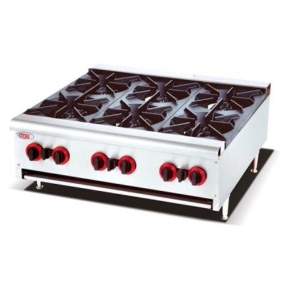 China Hotel Restaurant Kitchen Countertop Top Gas Cooker with 2 Burner Gas Cooking Range (OT-RB-6) for sale