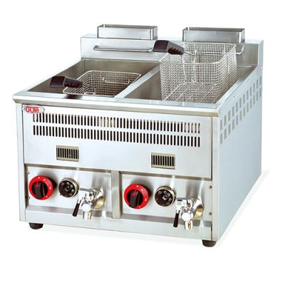 China Hotel 8L+8L Stainless Steel Gas Power Source Chicken Pressure Fryer for sale