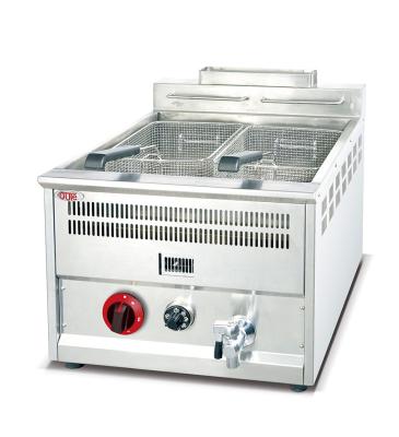 China Hotels Commerical Kitchen Counter Top Natural Gas Single Tank Deep Fryer for sale