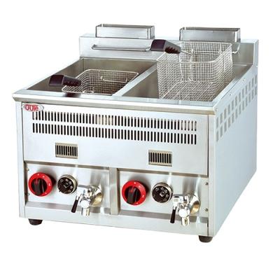 China Commercial Industrial Hotels Gas Double Basket Fryer Deep Fry Potato Chips Chicken Machine Turkey Deep Fryer for sale