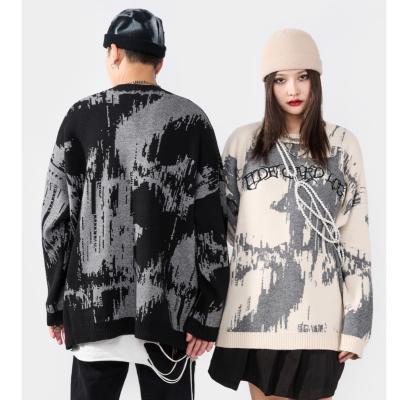 China C6018 Anti-wrinkle high street fashion round loose yarn sweater O neck sweater core wholesale new arrival custom men's knitted sweater for sale