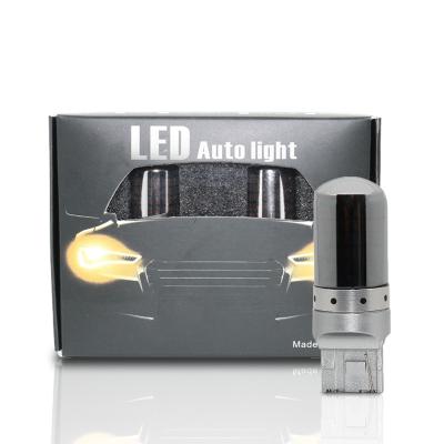 China Super bright DRL turn signals car led 12-24v S25 1156 1157 7440 7443 t20 ba15s bau15s Amber White 144smd canbus turn signal light error free bulb for sale