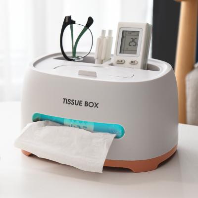 China Traditional High Quality Multi-function Tissue Boxes Plastic Table Tissue Box with Movable Stand for sale