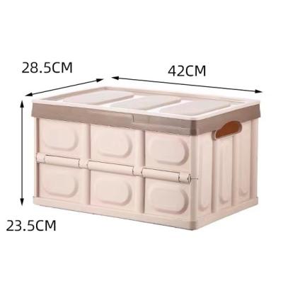 China China KOREAN Manufacture Multi-function Plastic Folding Basket Folding Box with Lid Sundries Organizer for sale