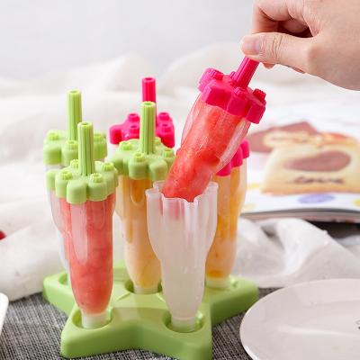 China Sustainable Food Grade PP Popsicle Mold Kids Popsicle Mold Six Cavities Popsicle Tool for sale