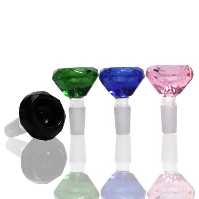 China Popular Hot Selling Male Smoking Accessories 14mm Diamond Style Colorful Hookah Male Glass Bowl for sale