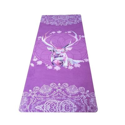 China OEM Service Digital Printed Non-Slip Personalized Custom Made Suede Eco One Strip Suede Yoga Mat Hot for sale